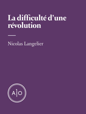 cover image of La difficulté d'une révolution